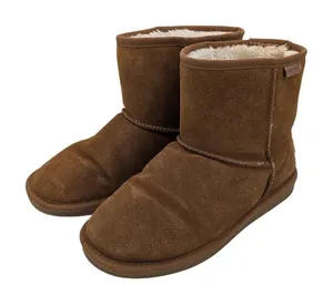 Minnetonka Brown Suede Sheepskin Lined Short Ankle Boots Women's‎ Size 8M 85701 thumbnail 1