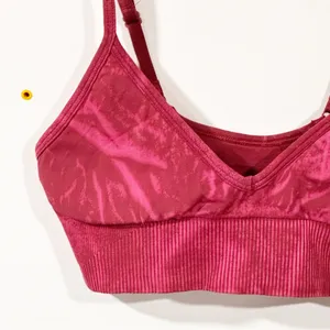 Lululemon Ebb To Street Bra A\B Red Stone Wash Chianti Padded Sports Bra Size‎ 4 thumbnail 2