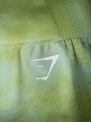 Gymshark Seamless Tie-Dye High-Waisted Shorts in Yellow/Green thumbnail 2