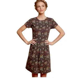 Matilda Jane Floral Fit & Flare Dress XS Brown Retro Print thumbnail 15