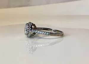 Silver Toned Crystal Ring thumbnail 1