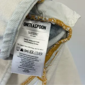One‎ Teaspoon Dip Dye Denim Mini Skirt Blue White Mid Rise Size 25 thumbnail 11