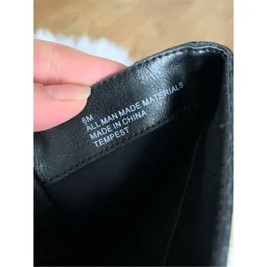 Black riding boots size 6 with stretchy back part new faux leather thumbnail 7