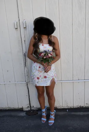 Amarra white floral homecoming dress thumbnail 2