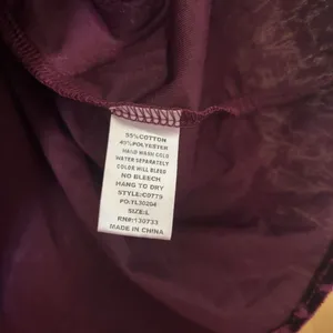 Umgee Top Womens Large Burgundy Crushed Velvet Ruffle Cold Shoulder Blouse thumbnail 7