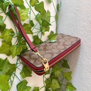 Long Zip Around Wallet In Signature Canvas c4452 thumbnail 4