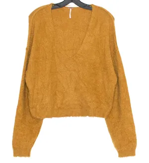Free People Sweater Princess Fuzzy Oversize Y2K Cottage Dark Academia Cozy Small thumbnail 1