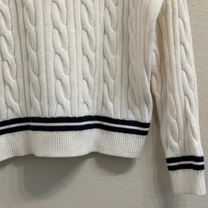 Abercrombie & Fitch Oversized Cable‎ Knit Sweater Women Small V-Neck Fisherman thumbnail 9