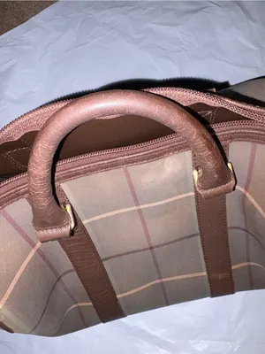 Burberry Beige and Brown Check Canvas‎ Tote with Leather Trim thumbnail 10