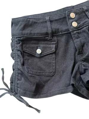 PacSun Black Low-Rise Women's Jean Shorts with Flap Pockets thumbnail 5