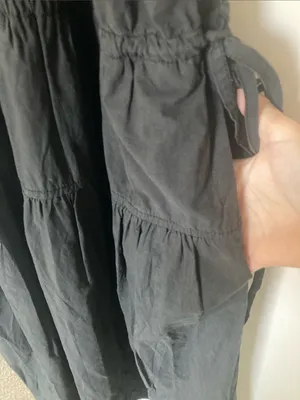 Madewell $148 Poplin Halter Tiered Midi Dress Black Size 6 NL129 thumbnail 4