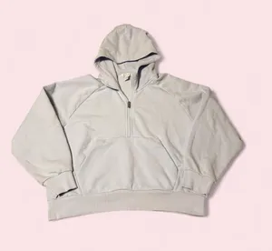 Athleta Light Blue Half-Zip Hooded Sweatshirt thumbnail 1