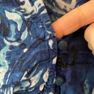 Pilcro Anthropologie Blue Floral Boho Button Down Blouse Cotton Women's size XS thumbnail 11