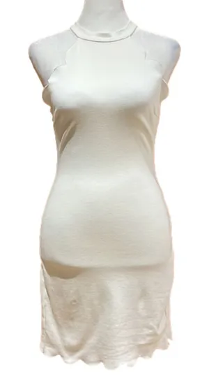 Charlotte Russe White Fitted Scalloped Dress XS thumbnail 1