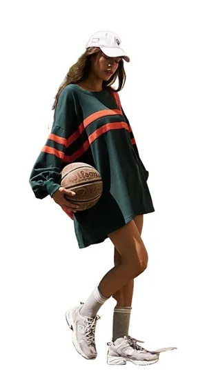 FP Free People NWT Oversized Small Post Up Layer Top In Green Rugby Style thumbnail 1