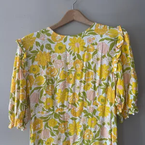 Faithfull The Brand Jean-Marie Yellow Floral Midi Dress Size 6/M thumbnail 3