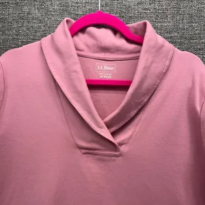 LL Bean Shawl Collar‎ Blouse Pink 1X thumbnail 6