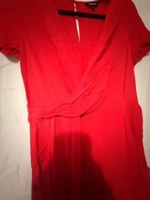 Express Red wrap top jumpsuit thumbnail 3
