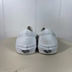 Vans Solid White Classic Slip On Low Top Casual Sneakers Canvas M5.5/W7 Retro thumbnail 5