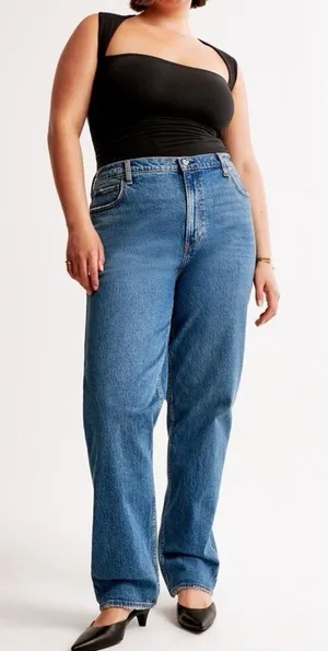 Abercrombie & Fitch Plus 22‎ Jeans Curve Love The 90's Straight Ultra High Rise thumbnail 1