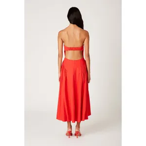 NIA Strapless linen blend ANNE DRESS size medium thumbnail 3