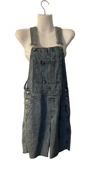 Gap Denim Shortalls Short Overalls SZ XS 90s Streetwear Farm Y2K VTG Inspired thumbnail 1