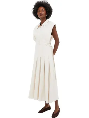 En Saison Quince Midi Shirt Dress in ecru Medium New Womens dresses thumbnail 11