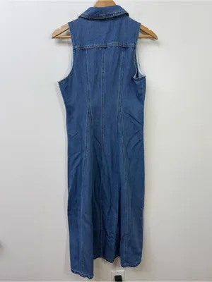 Velvet Heart Blue Sleeveless Button-Front Denim Midi Dress size S thumbnail 5
