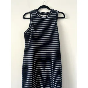 Spanx AirEssentials Navy Crew Stripe Sleeveless Maxi Dress NWT Size S thumbnail 2