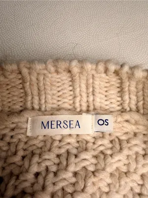 MERSEA Womens OS Chunky Cable Knit Sweater Wool Alpaca Cream Made in Italy thumbnail 4