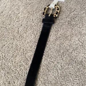 Women’s Black Velvet Belt with Gold Buckle Size XL NWT thumbnail 3