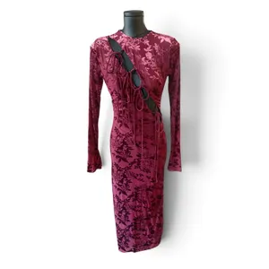 New! Mistress Rocks Mahogany Devoré Velvet Midi Dress Size XS thumbnail 9