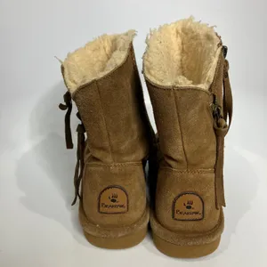 Bear Paw mimi ankle suede & shearling boots zipper closure women's size‎ 6 thumbnail 6