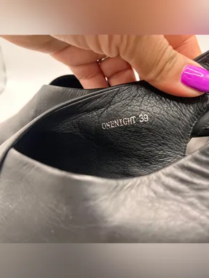Silent D Anthropologie black leather slingback pointed toe block heel 39 US8.5 thumbnail 3