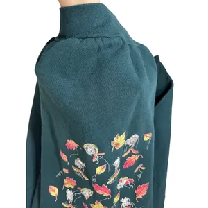 Vintage Morning Sun Forest‎ Green Crewneck Sweatshirt Mouse Leaf Print M thumbnail 2