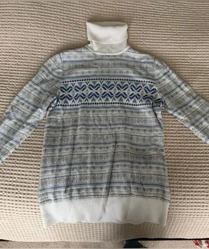 LL Bean Vintage Patterned Sweater White thumbnail 1
