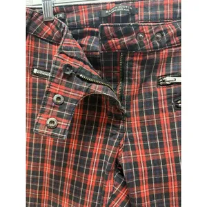 Maison Scotch Red Plaid Punk Goth Biker Skinny Pants Women's Size 27 Soda S&S thumbnail 12