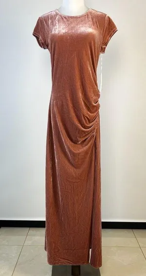 NWT Reformation Brecken Velvet Knit Midi Dress Dusty Pink Size M thumbnail 4