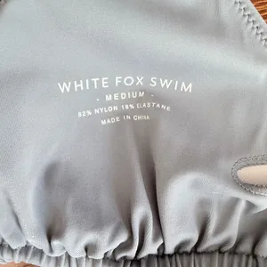 White Fox Swim Light Gray Triangle Bikini Top Size M thumbnail 2