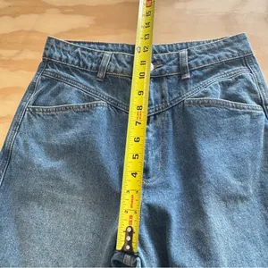 CIDER Women’s Baggy Jeans Straight Wide Leg High Waisted Fold Hem Denim Pants Sm thumbnail 10