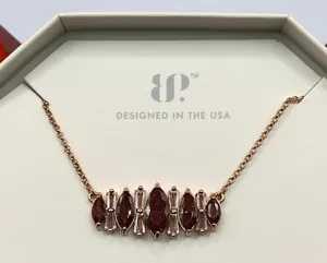 Bomb Party Necklace RBP8224 “Wowed By You” LC Ice Crystal on Rose Gold NWT thumbnail 2