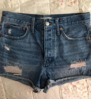 Madewell Denim Shorts Relaxed Raw Hem thumbnail 1
