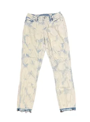 Article Of Society Straight Leg Jeans Frayed Hem Tie Dye Bleached Denim 26 Women thumbnail 1