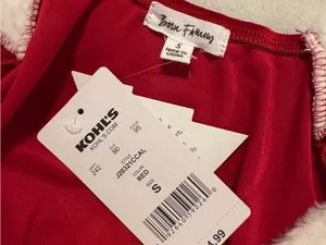NWT kohls Red Sequin Santa-Style Holiday Dress with White Trim thumbnail 3