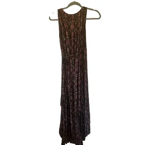 Lulus Evening Blossom Black Floral Print High-Low Wrap Dress - size small EUC thumbnail 3