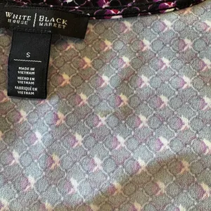WHBM Small Top Geometric Sleeveless Stretch Draped Neck Ruched Sides Purple thumbnail 9