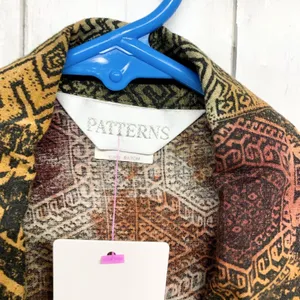 Vintage Patterns Shirt Women Large Geo Print Short Sleeve Button Down Blouse Y2K thumbnail 2