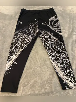 Women’s Capri Black/White Leggings Size XXL thumbnail 3