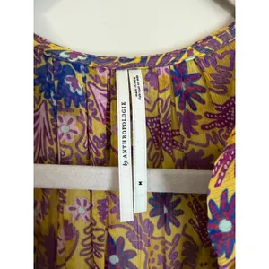 Anthropologie Chiffon Maxi Dress Womens Medium Semi Sheer Mandala Print thumbnail 7