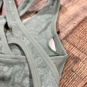 Gymshark Adapt Camo Seamless Sports Bra Sage Green Cross Back Small thumbnail 6